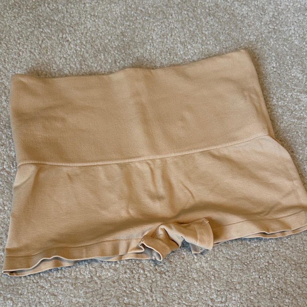 BLANQI Camel High-Waisted Shorts
